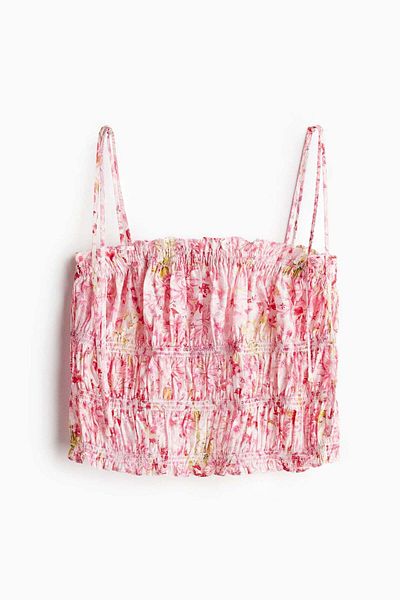 H&M Tie-strap smocked top