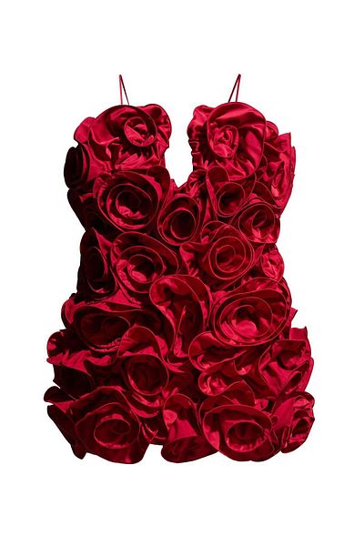 H&M Ruffled satin dress