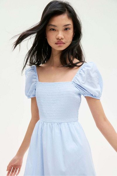 H&M Puff-sleeved cotton dress