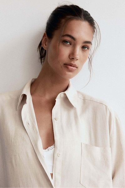 H&M Linen-blend shirt dress