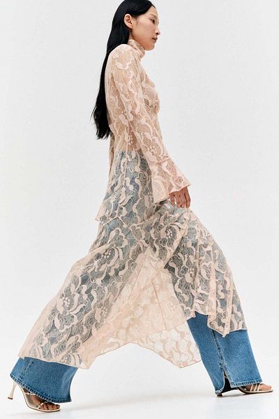 H&M Turtleneck lace maxi dress
