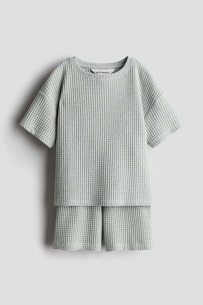 H&M 2-piece waffled jersey set