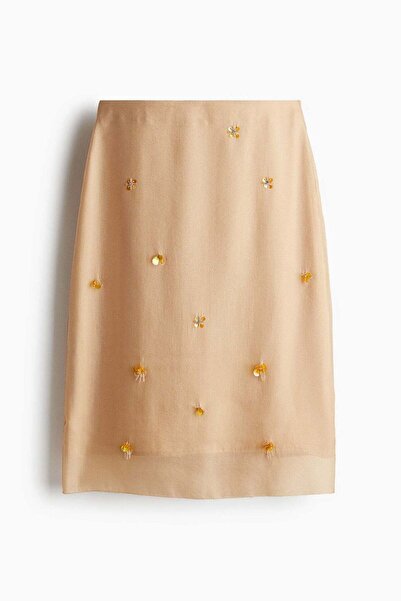 H&M تنورة شفافة مزينة