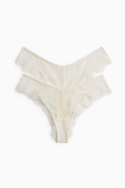 H&M 2-pack lace Brazilian briefs