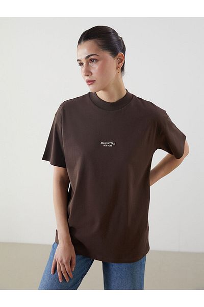 LC Waikiki Tricou de damă cu imprimeu cu gât crew