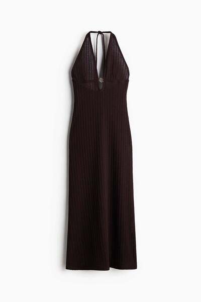 H&M Embellished pointelle-knit dress