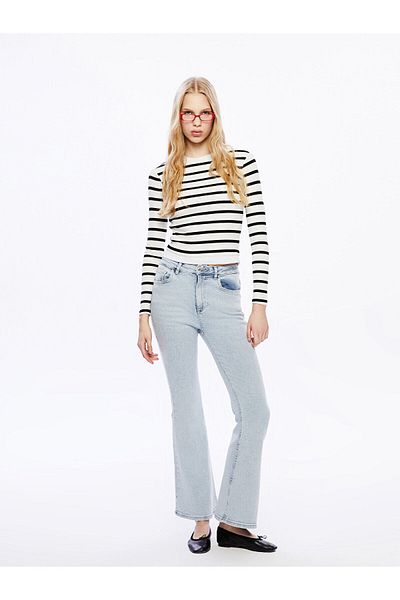 LC Waikiki Crew Neck Striped Women's Bodysuit