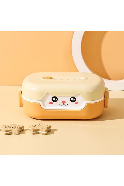 COOYA Cartoon Lamb Lunch Box, 2 Compartments, Insulated and Portable, Blue, Suitable for Children Aged 6+