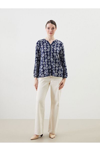 LC Waikiki Wacky Collar Patterned Women's Blouse