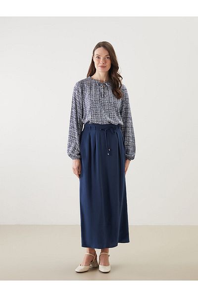 LC Waikiki Tie Collar Patterned Women's Blouse