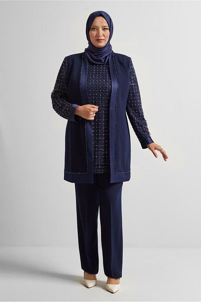 Alvina Pul Embroidered Triple Pants Suit 30521