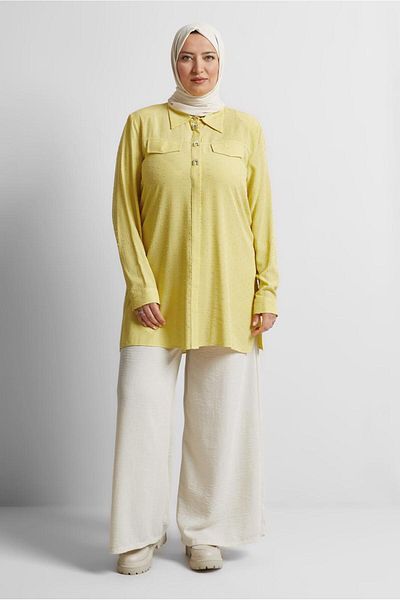 Alvina Shirt Collar Viscos Tunic 20742