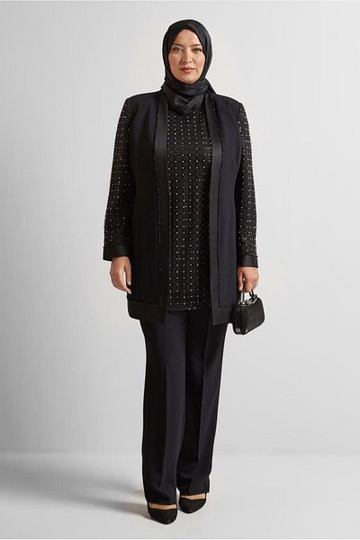 Alvina Pul Embroidered Triple Pants Suit 30521
