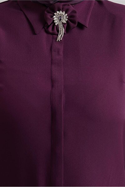 Alvina Plus Size Brooch Detailled Tunic 20752