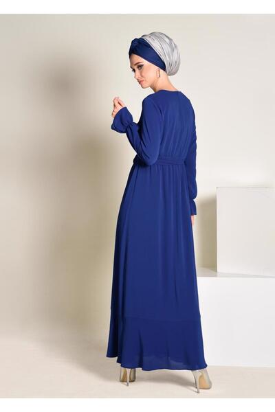 Alvina BELDEN KUŞAKLI İNCİLİ ELBİSE 4309