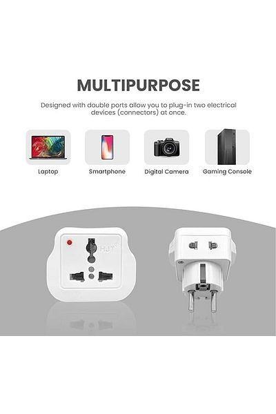 Other Universal Travel Power Plug Adapter, 10-16 Amp 250 Volt | 2 Pin (Single Unit)