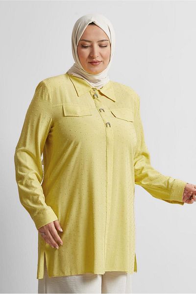 Alvina Shirt Collar Viscos Tunic 20742