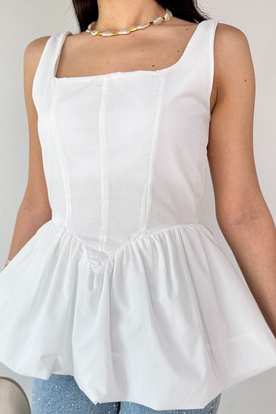 Cappmoda BLZ-06284 Μπλούζα με μπαλόνι με λευκή κρεμάστρα