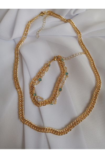 KobalBusiness Bijouterie Set - 45 cm Row Plated Chain Colorful Zircon Stone Multiple Bracelet Set.