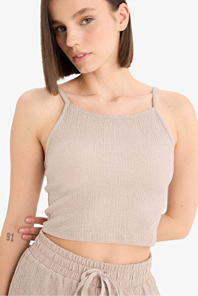 DeFacto Coool Fitted Bürümcük Beige Damen-Unterhemd E0626AX/BG123