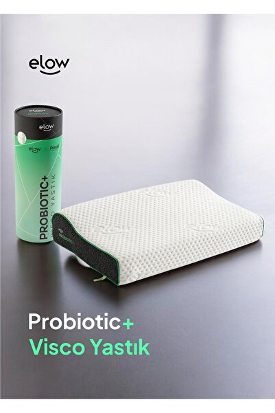 Elow Probiotic+ Tek Boyun Destekli Visco Ortopedik Yastık, 60x40x13/9