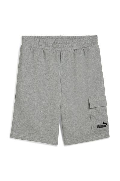 Puma 68266203   ESS nr. 1 Logo Cargo Short Gri cu talie elastică Pantaloni scurți drepti pentru bărbați, cu potrivire normală