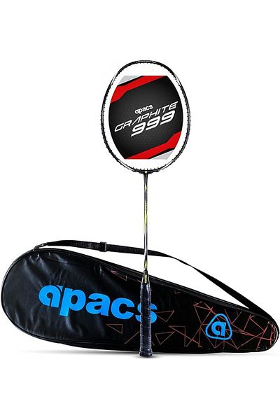 Apacs Graphite 999 Japanese Graphite Unstrung Badminton Racket | 30 LBS Tension | Black Yellow