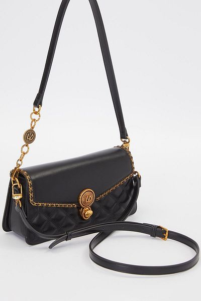 Levidor Black Twist Lock Detail Shoulder Bag