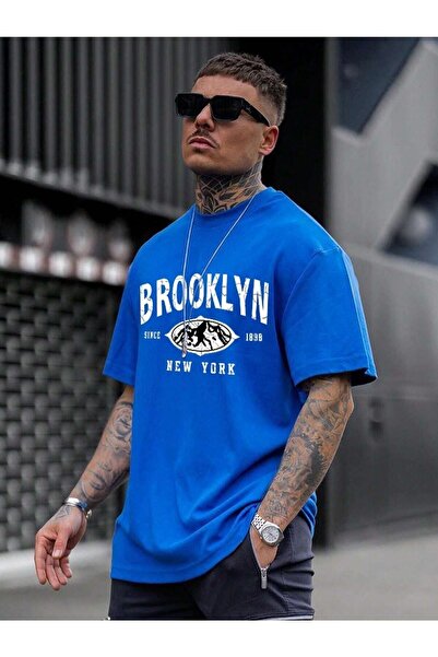 NOFLEN Ανδρικό μπλουζάκι Brooklyn Printed Oversize Casual Boyfirend