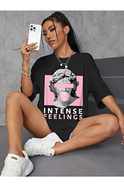 NOFLEN Intense Felling Printed Γυναικείο Oversize T-shirt Salas Boyfriend
