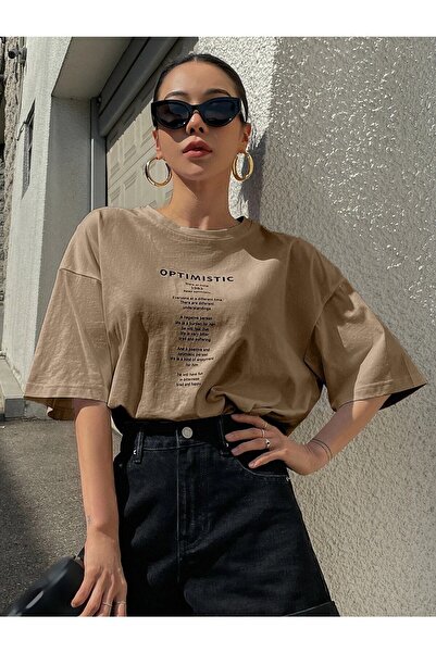 NOFLEN Oversize μπλουζάκι Optimistic Printed