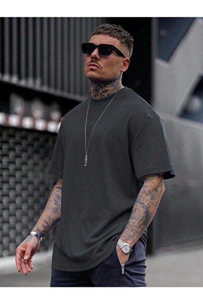 NOFLEN Plain Basic Oversize Men's T-shirt Casual Boyfirend