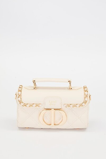 Levidor Cream Metal Ring Detail Shoulder Bag