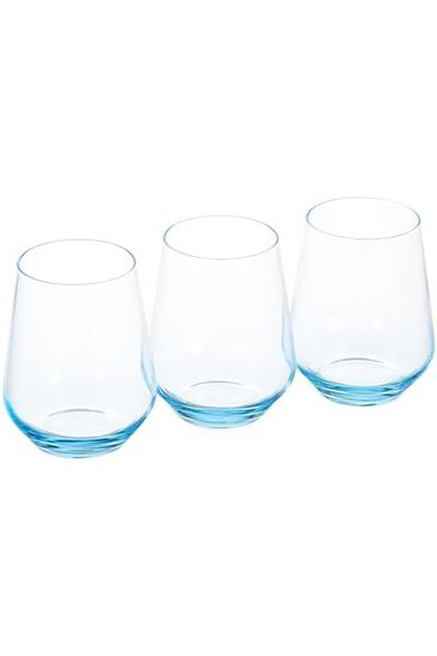 Paşabahçe Pasabahce Allegra Water Glass, Set of 3, 425 cc, Turquoise