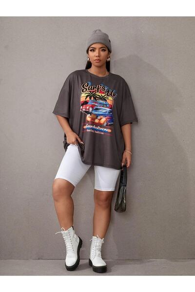 NOFLEN Smoked Oversize T-shirt Surf's Up Printed