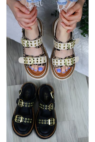 asmi shoes Sandale cu model leopard pentru femei cu detalii Capsule