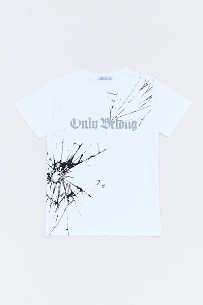 Fulla Moda Tricou pentru băiat 100% bumbac cu imprimeu text