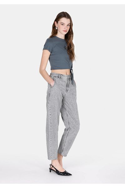 Colin's Pantaloni de damă din denim indigo închis, cu talie medie, cu picior micșorabil