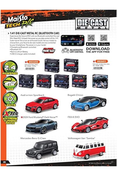 Maisto Maisto M82650B Bluetooth RC Collectible Car – Diecast Body, Lights & Sound, Fast Charging