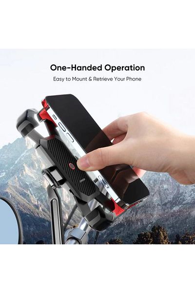 REDz Accessories Suport telefon pentru bicicletă/motocicletă, montare pe ghidon, rotativ, Joyroom JR-ZS288, negru