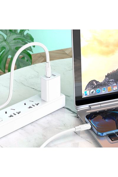 REDz Accessories Cable Compatible With Iphone, Lightning-usb Type-c, Length 1m, 20w, Silicone, White