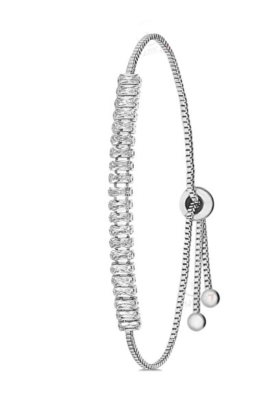 Mercan Aksesuar Baget Taşlı Ayarlanabilir Su Yolu Çelik Bileklik