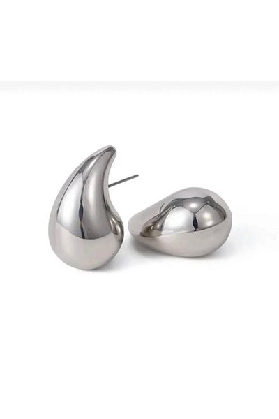 biralışveriş Steel Drop Model Silver Color Steel Earrings