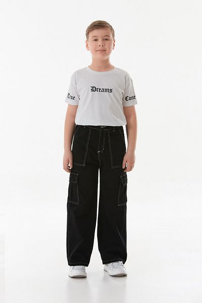 Fulla Moda Contrast Stitched Cargo Pocket Boys' Trousers