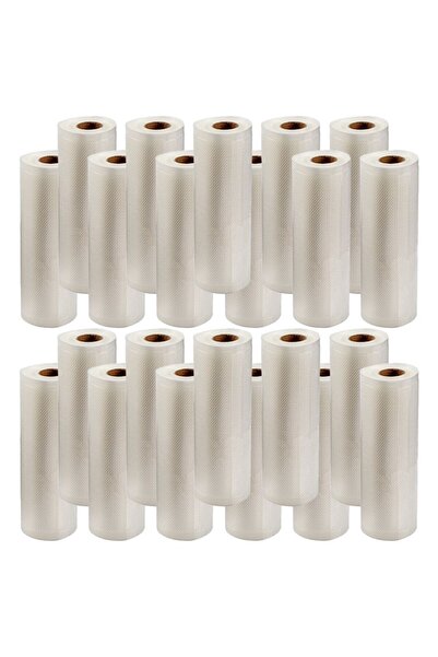 YBOSHOP Set 20 role pungi pentru vidare gofrate, reutilizabile, 22 cm x 500 c...