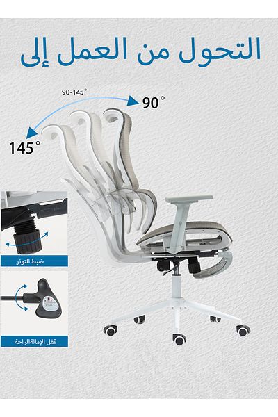 AnneFish Ergonomic Mesh Office Chair With Footrest Desk Computer Chair High Back Gaming Swivel Task Chairs