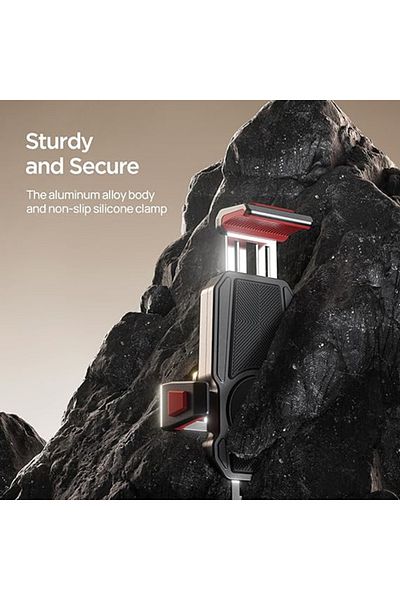 REDz Accessories Suport telefon pentru motocicletă, montare pe ghidon, rotativ, Joyroom JR-ZS361, negru