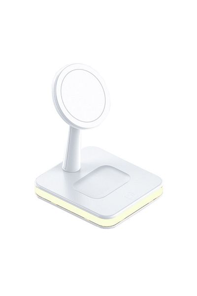 REDz Accessories 2 In 1 Wireless Charging Stand, Lamp, Magnetic, Usb, White
