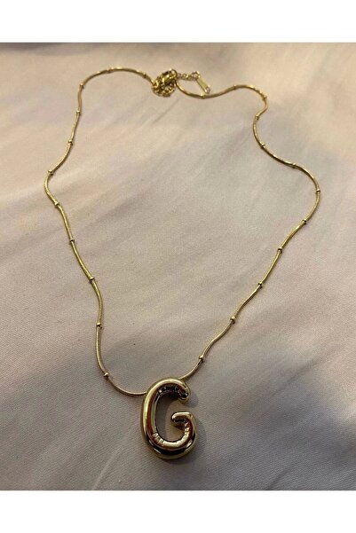Venüs Accessory G Harf Balon Model Çelik Kolye
