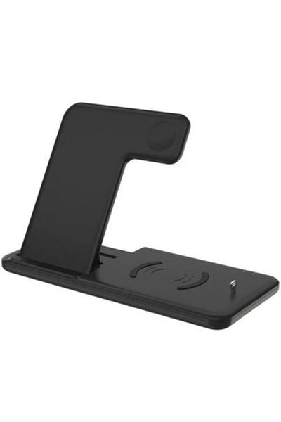 REDz Accessories 4 In 1 Charging Stand, Wireless Charging, Apple Watch, Iphone, Airpods, Black